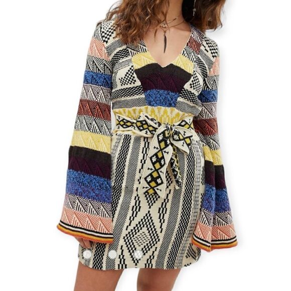 Free People Dresses & Skirts - Free people patchwork sweater dress, xsmall